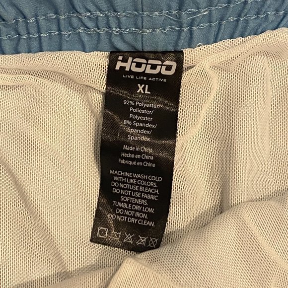 HODO NEW Men's lined Swim Shorts Size XL Blue Red Stripes - Picture 2 of 3